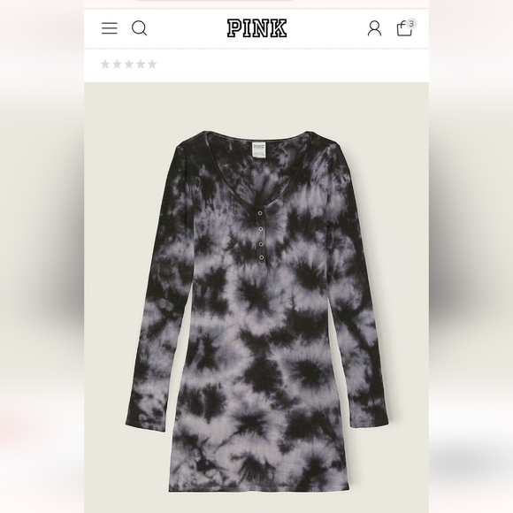 THERMAL LONG SLEEVE HENLEY DRESS - Picture 2 of 7